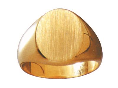 Anillo Sello Masivo Con Dedo 15 X 13 Mm, Oro Amarillo 18k. Ref. 22