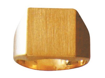 Anillo Sello Macizo Con Dedo 14 X 13 Mm, Oro Amarillo 18k. Ref. 423c
