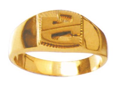 Anillo De Sello Masivo Con Monograma  8 X 8 Mm, Oro Amarillo 18k. Ref. 674