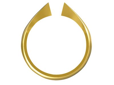 Cuerpo De Anillo Abierto, Oro Amarillo De 18k, Tamaño 5253. Ref. S215 Talla M