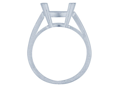Anillo Con 4 Garras Para Piedra De 6 X 4 mm, Plata 925, Tamaño 53/54 - Imagen Estandar - 2