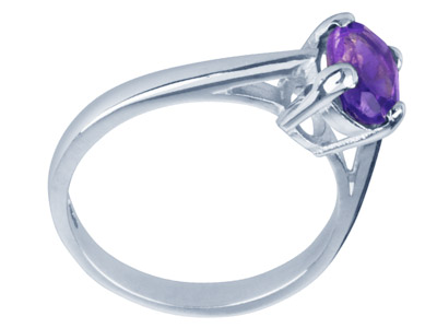 Anillo Con 4 Garras Para Piedra De 6 X 4 mm, Plata 925, Tamaño 53/54 - Imagen Estandar - 3