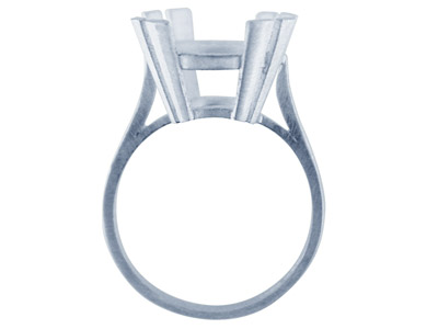 Anillo Engastado Con 4 Puntas Dobles Para Una Piedra De 18 X 13 mm, Plata 925, Tamaño 53/54 - Imagen Estandar - 2