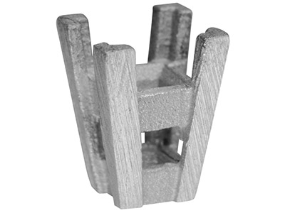 Engaste Cuadrado 4 Garras Para Piedra De 3,5mm, Plata 925