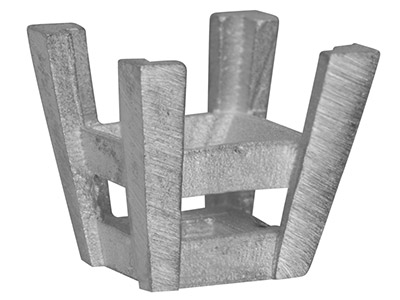 Engaste Cuadrado 4 Garras Para Piedra De 5mm, Plata 925