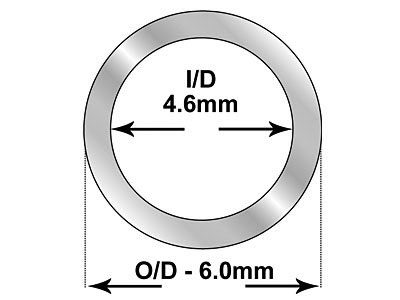 Tubo De Plata De Ley, Ref. B, Diámetro Exterior De 6,0 Mm, Diámetro Interior De 4,6 Mm, Pared De 0,7 Mm, 100% Plata Reciclada - Imagen Estandar - 2