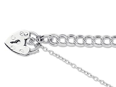 Pulsera De Cadena De Eslabn 4,7mm, 19cm, Cierre De Candado, Plata 925 Seguridad Y Candado