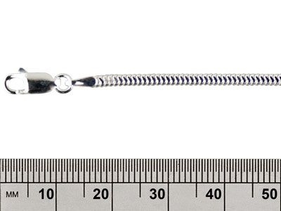 Pulsera De Cadena De Serpiente Ovalada 2,2 X1,35 mm, 18 cm, Plata 925 - Imagen Estandar - 2