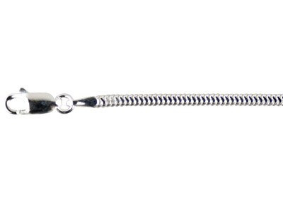 Pulsera De Cadena De Serpiente Ovalada 2,2 X1,35mm, 18cm, Plata 925