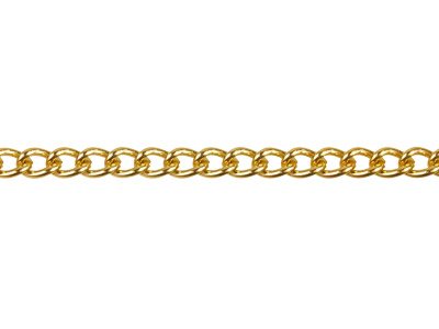 Cadena Barbada Chapada En Oro De 3,7 Mm, 1 Metro