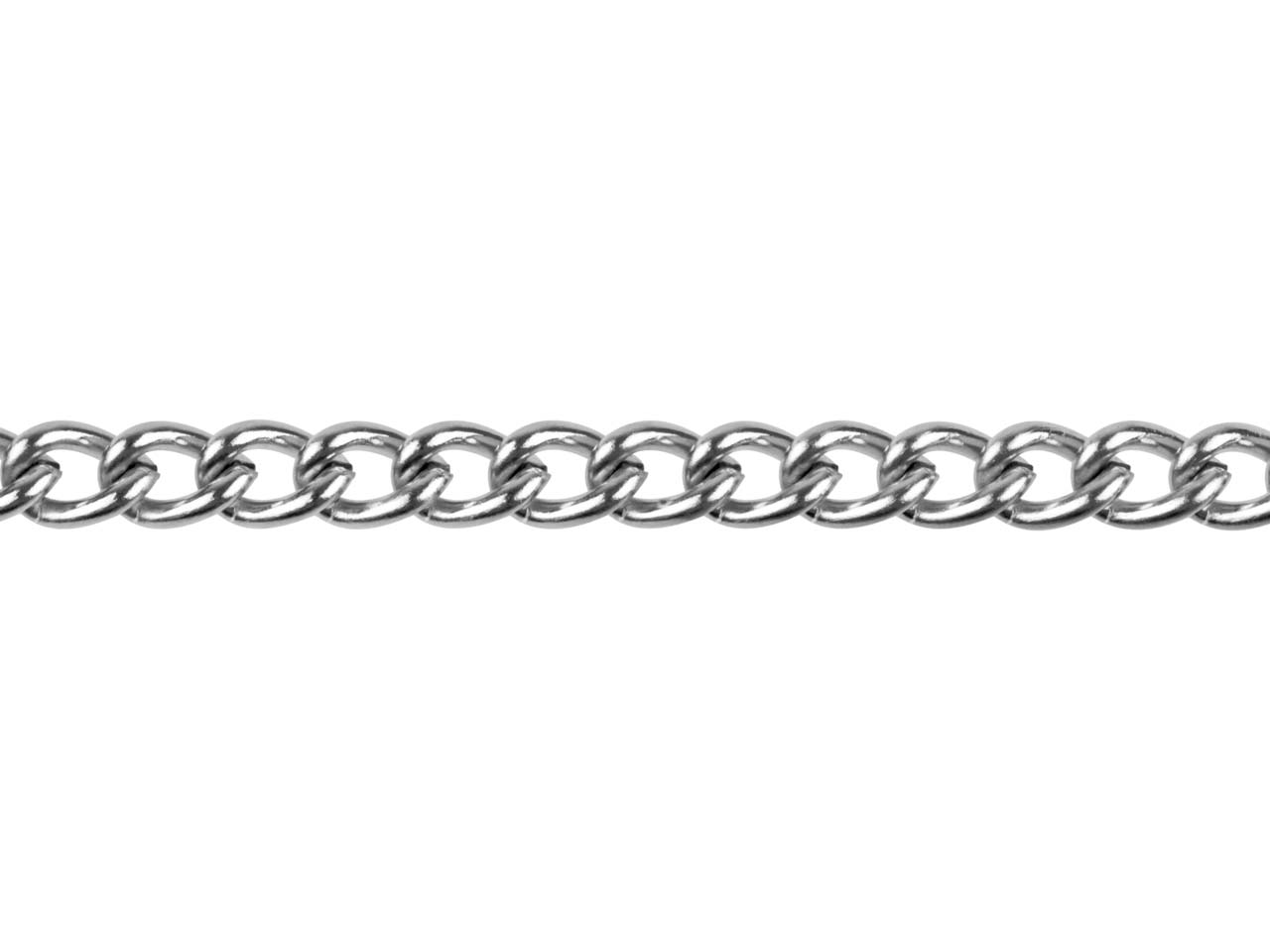 Cadena De Tipo Gourmette De 4,4mm,longitud De 1 Metro, Plateada