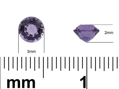 Amatista Redonda, 3 mm - Imagen Estandar - 3