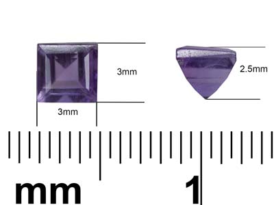 Amatista Cuadrada, 3 mm - Imagen Estandar - 3