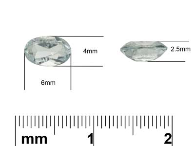 Aguamarina Ovalada, 6 X 4 mm - Imagen Estandar - 3