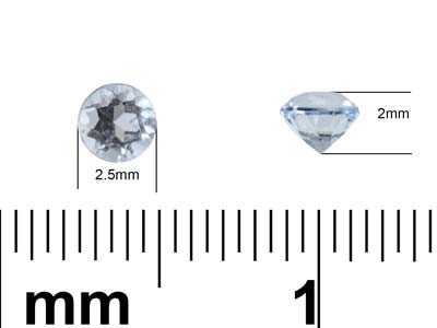 Aguamarina, Redonda, 2,5 MM - Imagen Estandar - 3