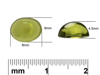 Peridoto, Cabujón Ovalado, 8x6 MM - Imagen Estandar - 4