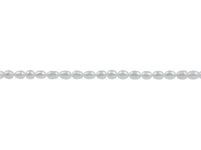 Perlas Cultivadas Redondas De 6 X 4mm, Blanco Natural Y Forma De Granode Arroz, 16