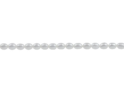 Perlas Cultivadas Redondas De 7 X 5mm, Blanco Natural Y Forma De Granode Arroz, 16