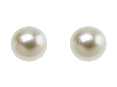 Par De Perlas Blancas Cultivadas Enagua Dulce Totalmente Redondas Semiperforadas De 3,5 A 4 MM - Imagen Estandar - 1