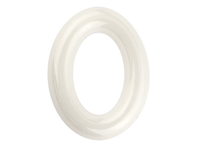 Forma Ovalada Blanca De Cerámica 13x10mm