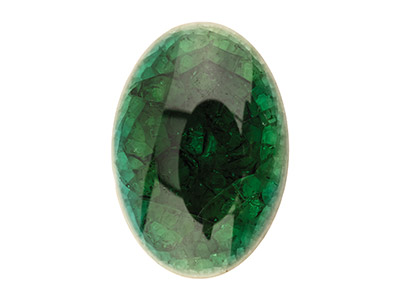 Cerámica Verde Con Aspecto Agrietado, Cabujn Ovalado 18 X 13mm