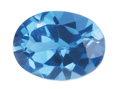 Topacio Azul De Londres Tratado, Ovalado, 8 X 6 mm - Imagen Estandar - 1
