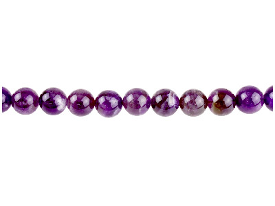 Amatista, Gema Redonda De 10mm, Tira De 38-39cm
