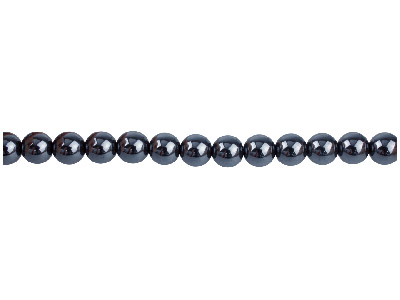 Sarta De 40 Cm 16  In  De Abaloriosde 6 Mm, Redondos, Semipreciosos Y De Hematita