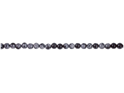 Obsidiana Copo De Nieve, Gema Redonda De 6mm, Tira De 40cm
