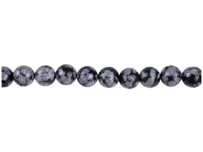 Obsidiana Copo De Nieve, Piedra Fina Redonda De 10mm, Tira De 40cm