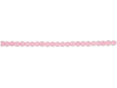 Cuarzo Rosa, Piedra Fina Redonda De4 mm, Tira De 40 cm - Imagen Estandar - 1