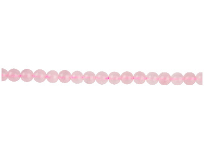 Cuarzo Rosa, Piedra Fina Redonda De6 mm, Tira De 40 cm - Imagen Estandar - 1