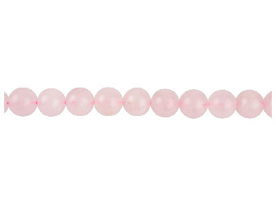 Cuarzo Rosa, Piedra Fina Redonda De10 mm, Tira De 40 cm - Imagen Estandar - 1