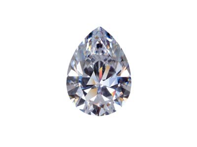 Circonita Cbica Preciosa, Pear Diamond, 6 X 4 Mm, Blanco