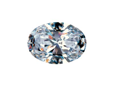 Circonita Cbica Preciosa, Oval Diamond, 6 X 4 Mm, Blanco