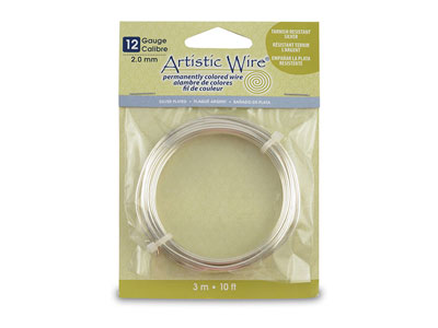 Hilo Artistic Wire Calibre 12 De Beadalon Chapado En Plata De 3,1 M