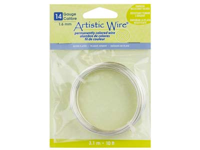 Hilo Artistic Wire Calibre 14 De Beadalon Chapado En Plata De 3,1 M