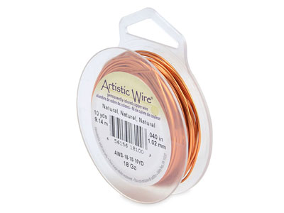 Alambre Artstico De Beadalon, Alambre De Cobre Natural De 1,02 Mm, Carrete De 9,10 Metros