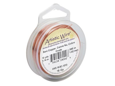 Beadalon Artistic Wire 18 Gauge Bare Copper 9.1m