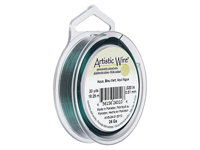 Beadalon Artistic Wire 24 Gauge Aqua 18.2m