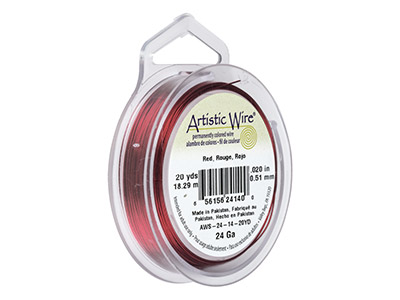 Beadalon Artistic Wire 24 Gauge Red 18.2m