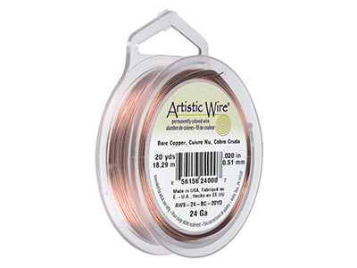 Alambre De Cobre Sin Recubrimiento Beadalon Artistic Wire De 0,51 mm, Carrete De 18,20 Metros - Imagen Estandar - 1