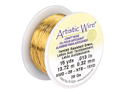Alambre Artstico Beadalon, 0,32mm, Alambre De Latn Resistente A La Decoloracin, Carrete De 13,70 Metr