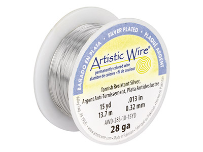 Beadalon Artistic Wire 28 Gauge Sil Pltd 13.7m