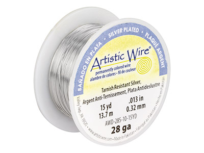 Alambre De Plata Chapado Artisticwire De Beadalon De 0,32mm, Carrete De 13,70 Metros