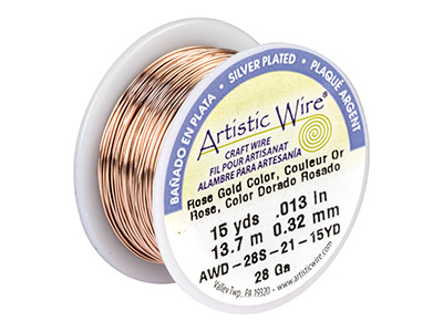 Beadalon Artistic Wire 28 Gauge Sil Pltd Rose Gold Colour 13.7m - Imagen Estandar - 1