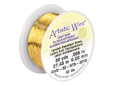 Beadalon Artistic Wire 32 Gauge Tarnish Resistant Brass 27.4m - Imagen Estandar - 1