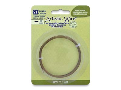 Hilo De Cobre Plano Beadalon Artistic Wire De 0,75 X 3 mm, Color Bronce, 0,91 Metros - Imagen Estandar - 1