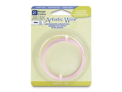 Alambre De Cobre Plano Beadalon Artistic Wire De 0,75 X 3 mm, Color Rosa, 0,91 Metros - Imagen Estandar - 1