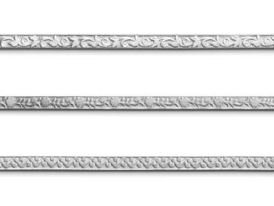 Artistic Wire De Beadalon, Alambre Plano De Cobre, Motivo De Flores, 0,58 X 4,6 Mm, Color Plata Anti-desl - Imagen Estandar - 2